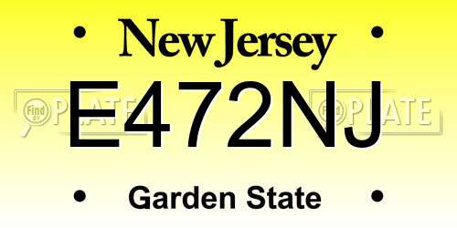 E472NJ New Jersey License Plate