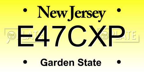E47CXP New Jersey License Plate