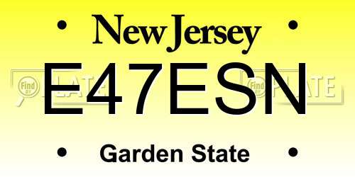 E47ESN New Jersey License Plate