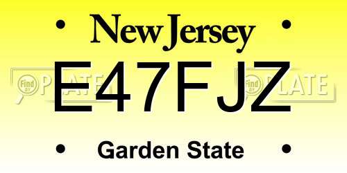 E47FJZ New Jersey License Plate