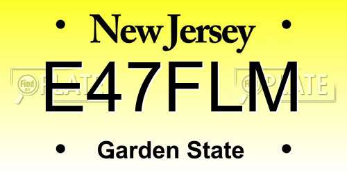 E47FLM New Jersey License Plate