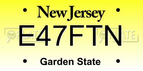 E47FTN New Jersey License Plate