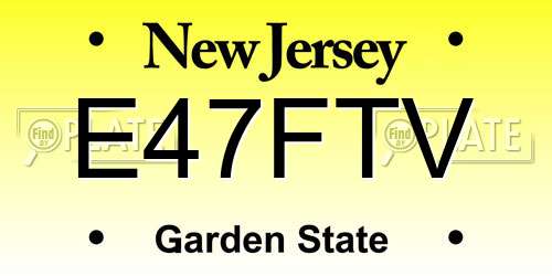 E47FTV New Jersey License Plate