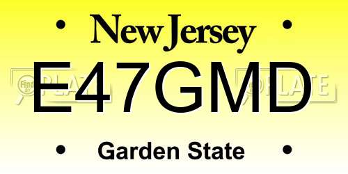 E47GMD New Jersey License Plate