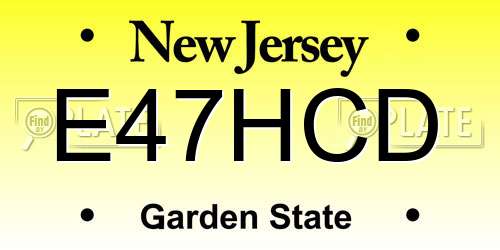 E47HCD New Jersey License Plate