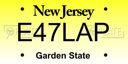 E47LAP New Jersey License Plate