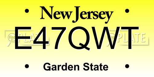 E47QWT New Jersey License Plate