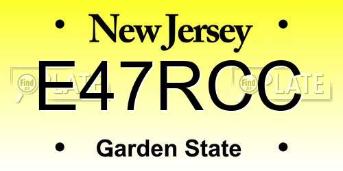 E47RCC New Jersey License Plate