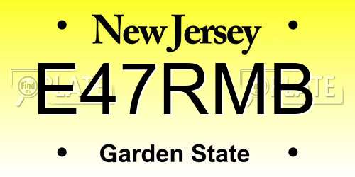 E47RMB New Jersey License Plate