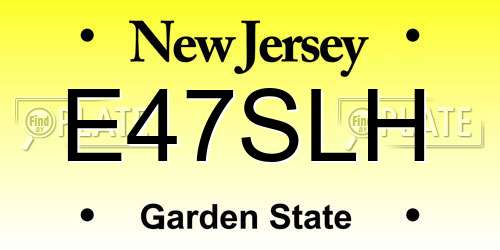 E47SLH New Jersey License Plate