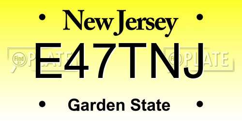 E47TNJ New Jersey License Plate