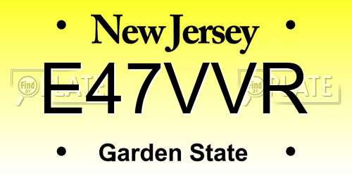 E47VVR New Jersey License Plate