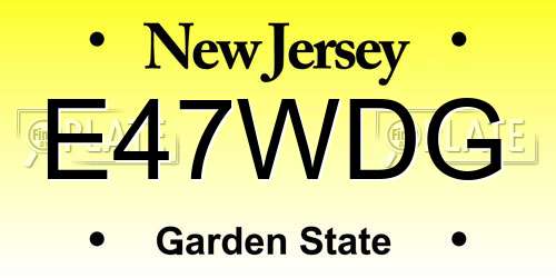E47WDG New Jersey License Plate
