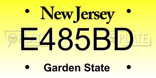 E485BD New Jersey License Plate