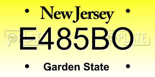 E485BO New Jersey License Plate