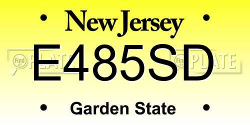 E485SD New Jersey License Plate