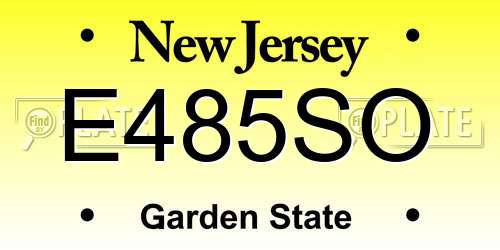 E485SO New Jersey License Plate