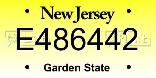 E486442 New Jersey License Plate