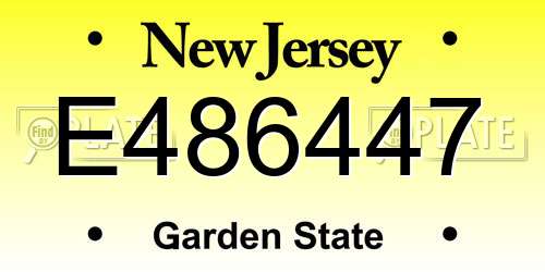 E486447 New Jersey License Plate