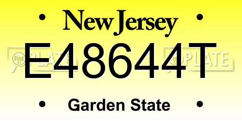 E48644T New Jersey License Plate