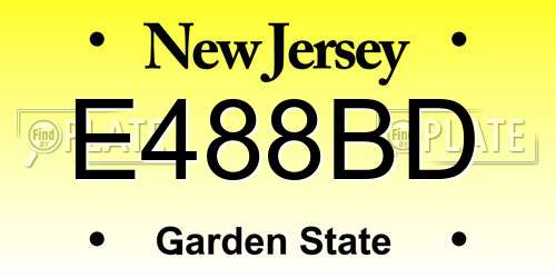 E488BD New Jersey License Plate
