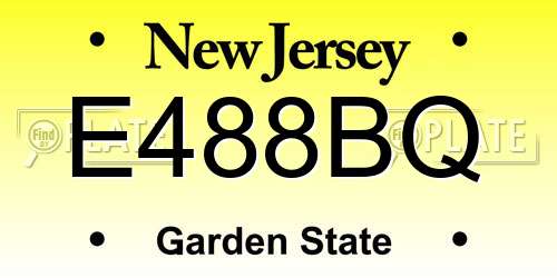 E488BQ New Jersey License Plate