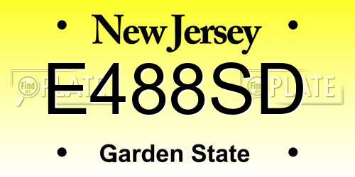 E488SD New Jersey License Plate