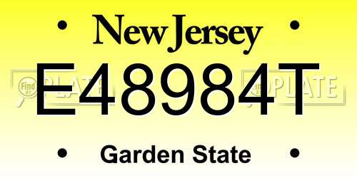 E48984T New Jersey License Plate
