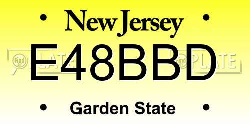 E48BBD New Jersey License Plate