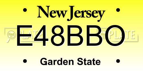 E48BBO New Jersey License Plate