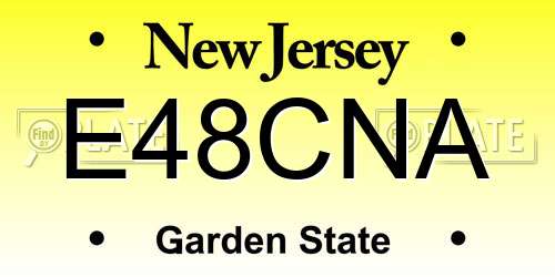 E48CNA New Jersey License Plate
