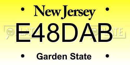 E48DAB New Jersey License Plate