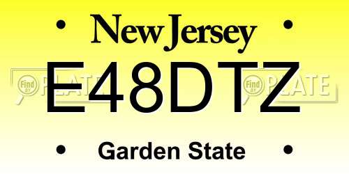 E48DTZ New Jersey License Plate