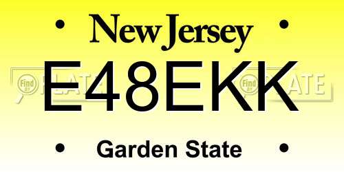 E48EKK New Jersey License Plate