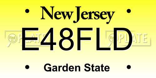E48FLD New Jersey License Plate