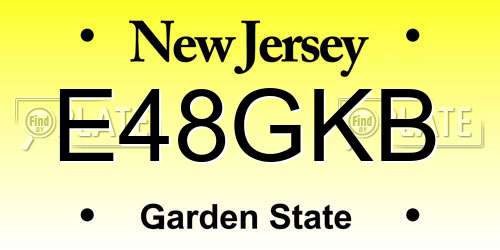 E48GKB New Jersey License Plate