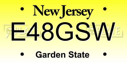 E48GSW New Jersey License Plate