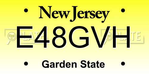 E48GVH New Jersey License Plate