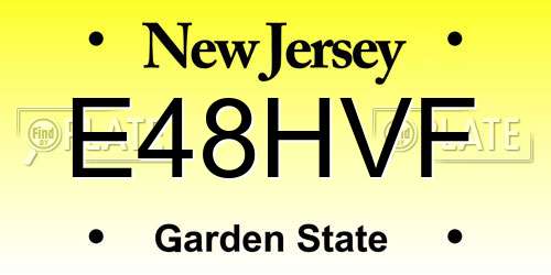 E48HVF New Jersey License Plate