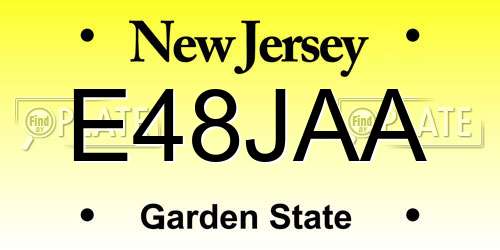 E48JAA New Jersey License Plate