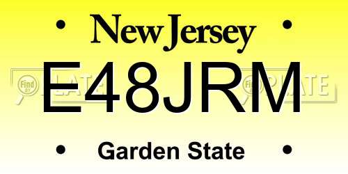 E48JRM New Jersey License Plate