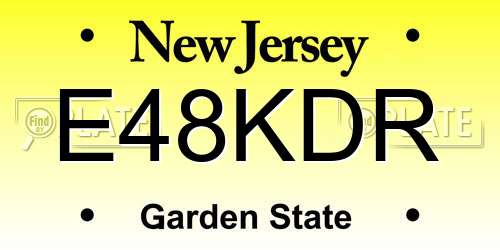 E48KDR New Jersey License Plate