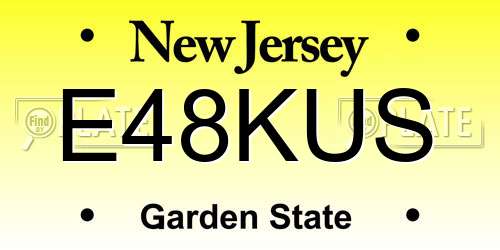 E48KUS New Jersey License Plate