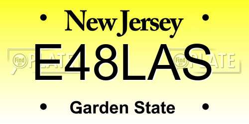 E48LAS New Jersey License Plate