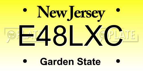 E48LXC New Jersey License Plate