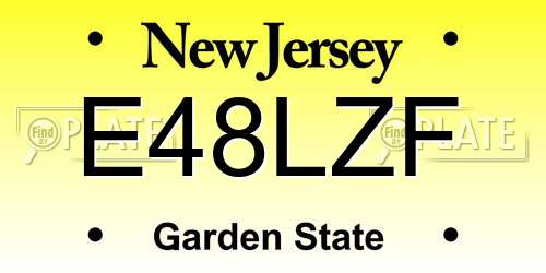 E48LZF New Jersey License Plate
