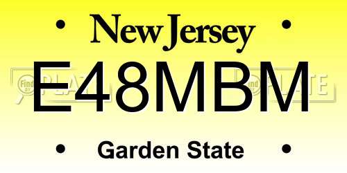 E48MBM New Jersey License Plate