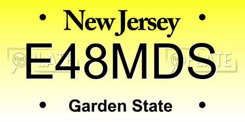 E48MDS New Jersey License Plate