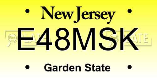 E48MSK New Jersey License Plate