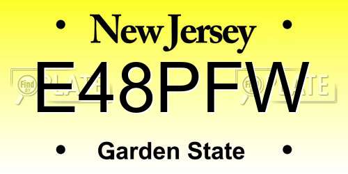 E48PFW New Jersey License Plate